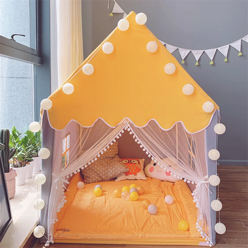 Three Colors Children\'s Games Tent Indoor Outdoor Play House Princess Tent Doll House Girls Boys Small House Castle Toys Tent