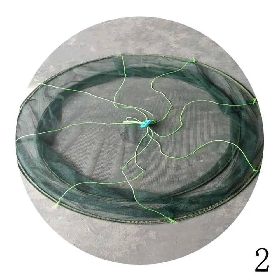 80 80cm folding fishing net Open Folding Fishing Net 80/100cm Shrimp Crab Cage Net
