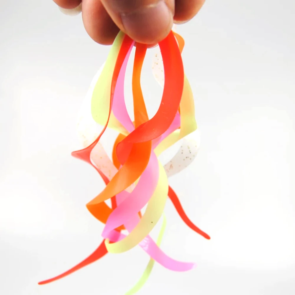 30pcs Multiple Color Luminous silicone lure skirt trailers integrated Spinnerbait Buzzbait Rubber Jig Lures Material