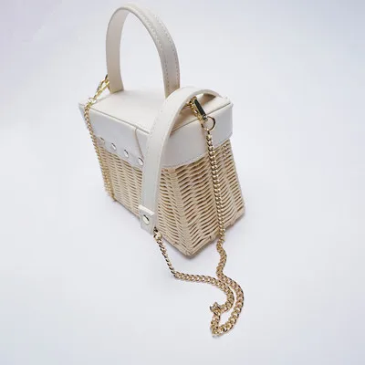 2021 Bohemian Straw Bags for Women Beach Handbags Summer Vintage Rattan Bag Handmade Kintted Woven Crossbody Bag Purse