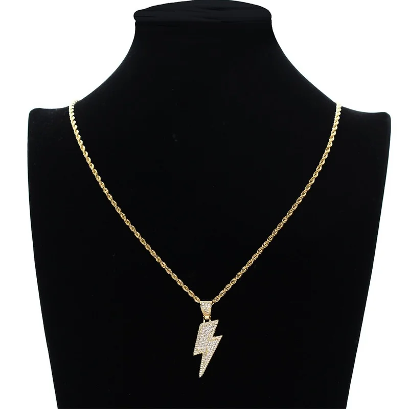 Hot Sale In Europe and America Lightning Hip Hop Pendant Micro Inlaid Zircon Hipster Popular Hip Hop Ear Accessories