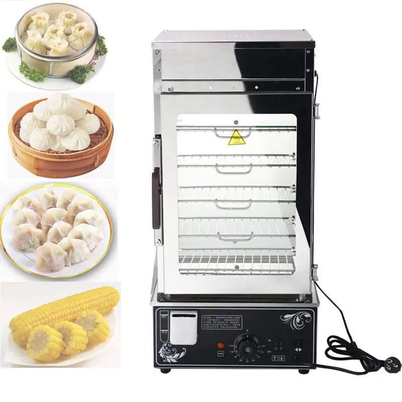 Food Display Warmers Cabinets 5 Layers Glass Display Case Bread Steamer Warming Showcase Machine