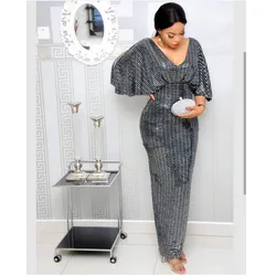 2019 new arrival elegent fashion style african women beauty plus size long dress M-XL