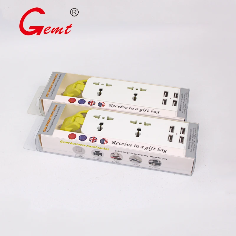 EU Plug Extension Socket Portable Travel Power Strip Surge Protector With 4 USB 5V 2A Smart Phone Charger Wall Desktop Hub