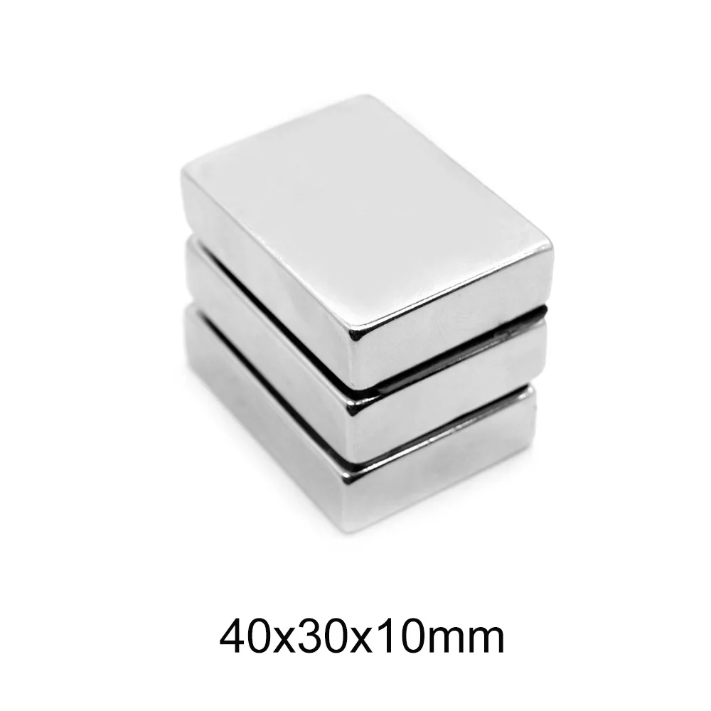 

1/2/5CS 40x30x10 Block Strong Rare Earth Magnet 40mm x 30mm Rectangular Neodymium Magnets 40x30x10mm Powerful Magnetic 40*30*10