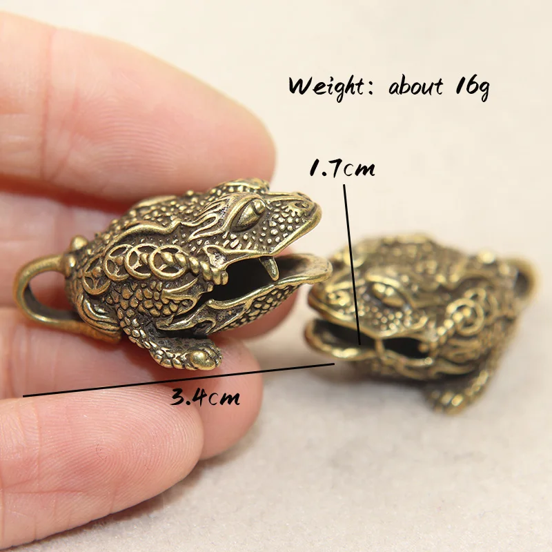 Lucky Bell Rich Toad Figurines Miniature Retro Brass Animal Small Statue Mascot Home Decoration Crafts Accessories Desk Ornament