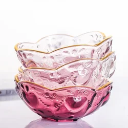 Creative Salad Bowl Japanese Phnom Penh Cherry Blossom Glass Tableware Bird's Nest Syrup Tremella Soup Cup Ice Cream Bowl