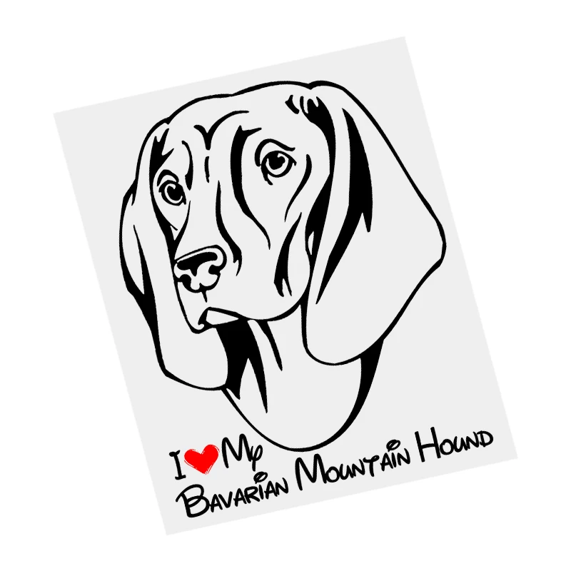 

S61450# I Love My Bavarian Mountain Hound Dog Black Transparent Car Sticker Vinyl Decal Waterproof Decors for Motorcycle Bumper