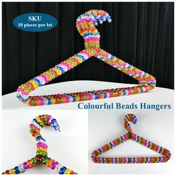 10 Pack Original Factory Sale Household Sotrage Colorful Plastic Beads Hangers Women Garment Store Lady Clothes Hanger