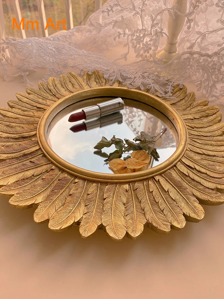 

INS Style American Light Luxury Retro Dressing Mirror Wall Hanging Mirror Wall Decorative Mirror
