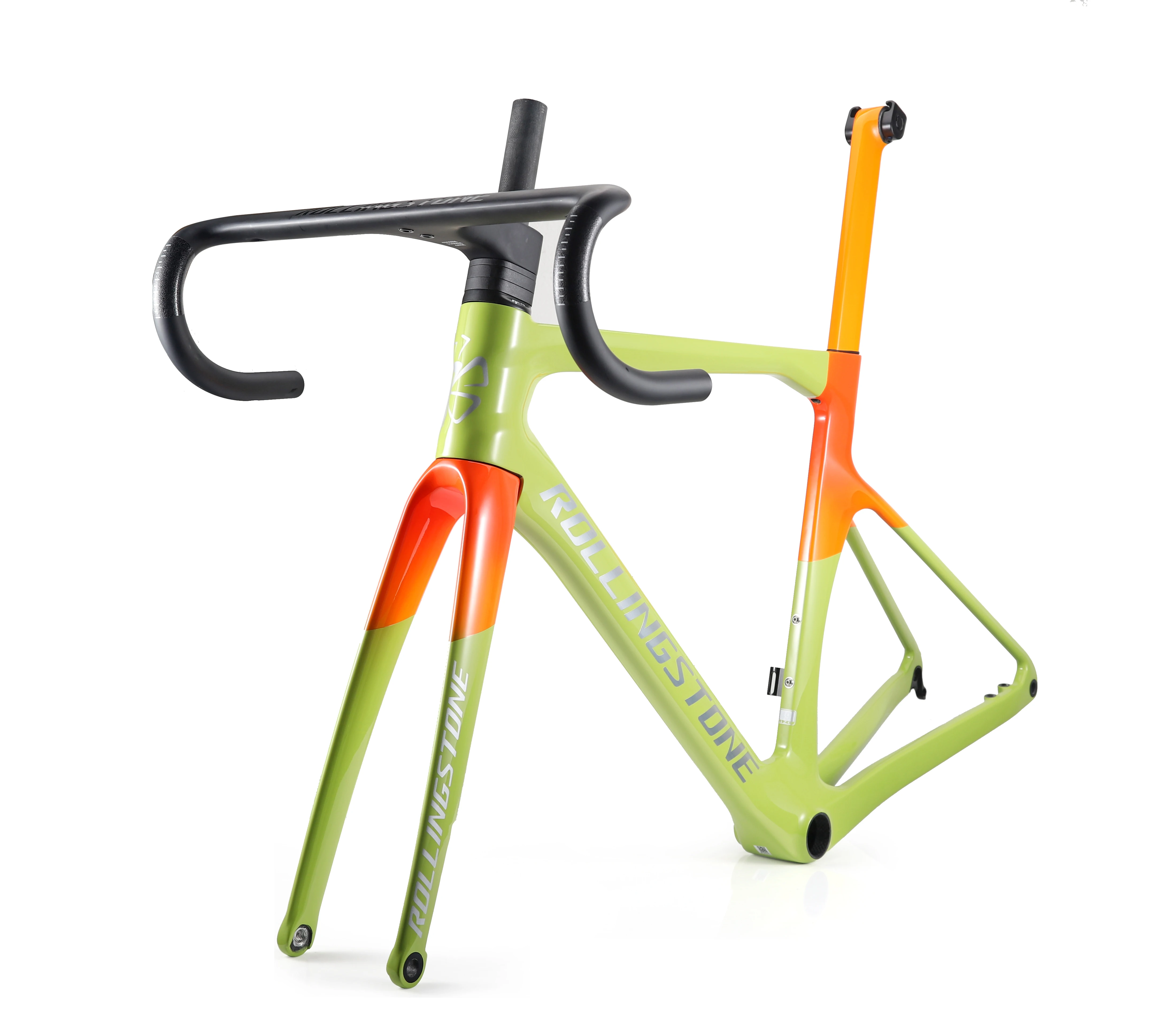 Rolling Stone Hider Carbon Disc Brake Road Frame Set, with Aero Integrated Handle Bar, 46 cm, 49 cm, 52 cm, 55cm