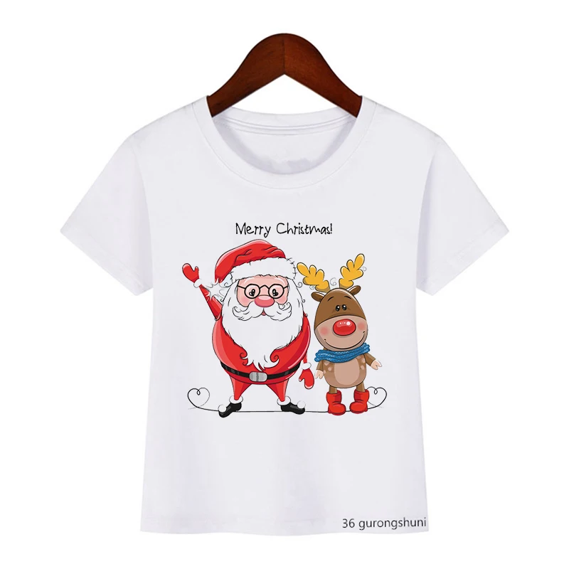 Nova chegada 2022 crianças camiseta pinguim dos desenhos animados natal impressão gráfica meninos/meninas t camisas universais bonito crianças camiseta topos