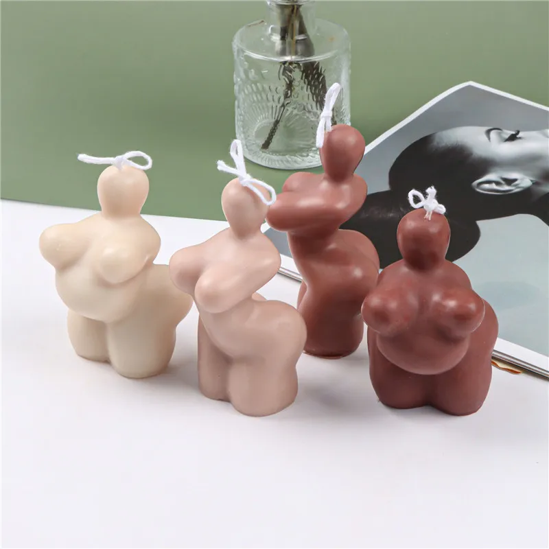 Nordic Style Fat Woman Candle Silicone Mold for DIY Handmade Aromatherapy Candle Ornaments Handicrafts Soap Mold Hand Gift Make