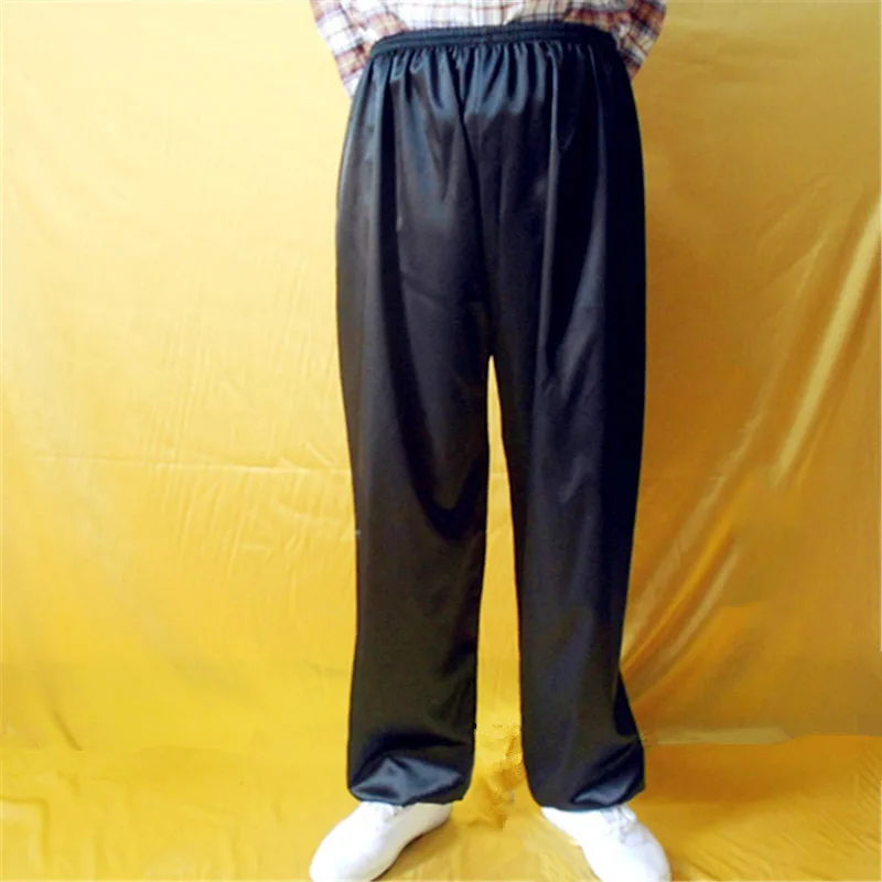 Tai Chi Pants Satin Silk Shiny Kung Fu Wushu Stage Performance Competition Clothing Customized Size