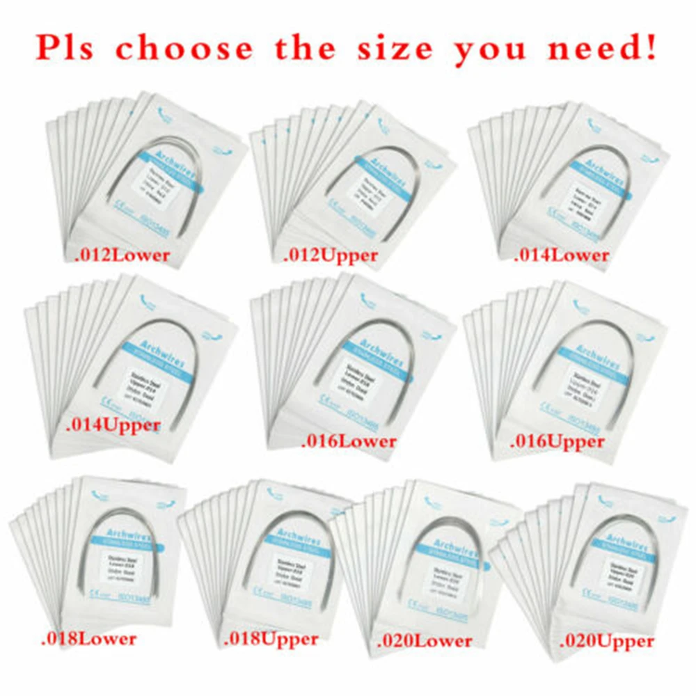 10pcs/pack Dental Orthodontic Stainless Steel Round/Rectangular Dental Arch Wires Orthodo Ovoid Form U & L