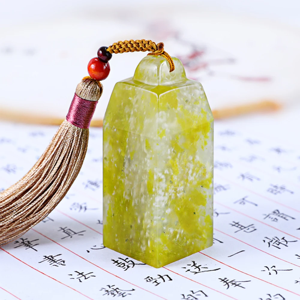 

Chinese Traditional Style Natural Stone Green Baby Name Stamp Customize Chinese English Name Personal Stamps Calligraphy Seal