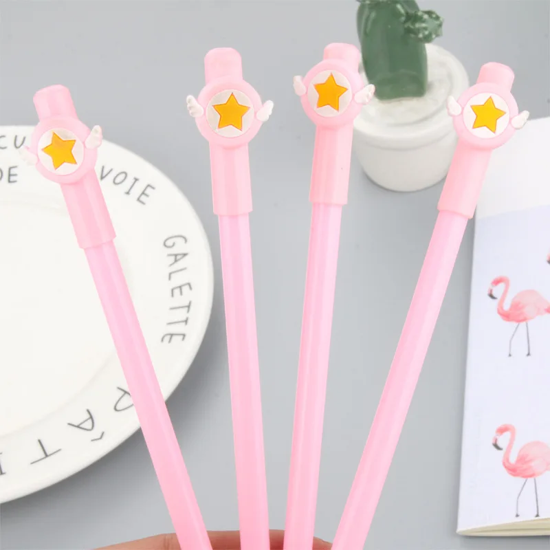 

50PCS Creative Girl's Heart Lovely Magic Wings Star Pink and Gel Pen Test Pen Kawaii School Supplies Stationery