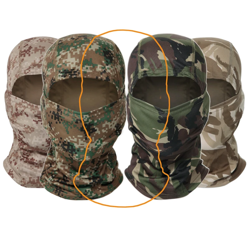 

Full Face Mask Hat, Military Army Tactical, Balaclava, Bicycle, Cycling, Hunting, Neck Face Shield, Hiking Camo Scarves