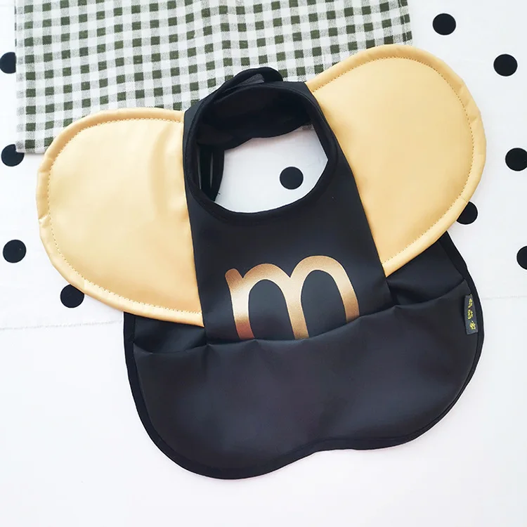 Soft PU Baby Infant Bibs With Pocket Dining Bib Waterproof Easy Clean Quick Dry INS Style Fashion Toddler Kids Bibs Smock