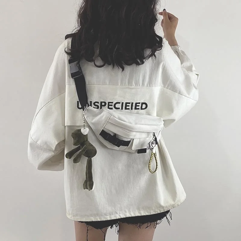 2023 Techwear Harajuku Canvas Cross Waist Belt Phone Banana Bag Fanny Pack For Women Banane Sac Pochete Chest Bolsos