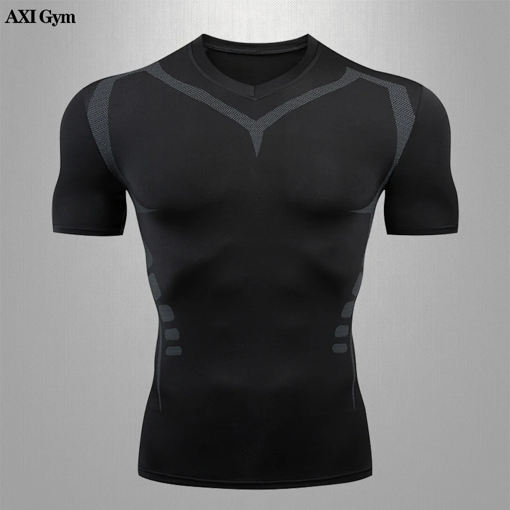 Mens Fitness Compression Running Sport T Shirt Fitness Jogging Suit Quick Drying Suit Gym MMA Boxing Jiu Jitsu Tight Sports Suit