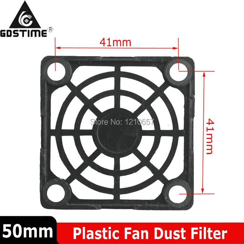 

100Pieces Gdstime 50MM PC Fan Dust Filter Black Plastic Dustproof Cover Computer Mesh for 5cm Case Cooler