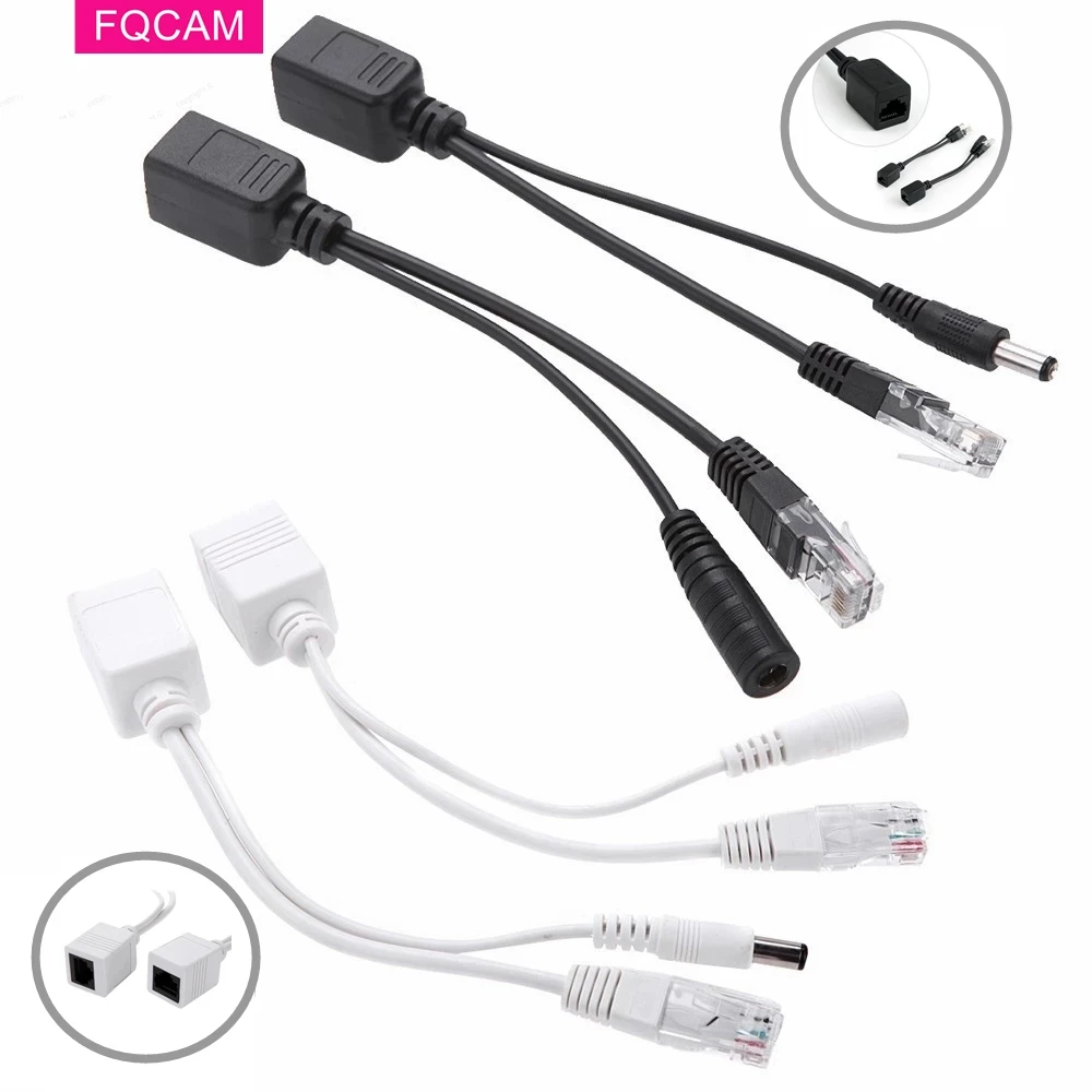 Inyectores divisores POE, fuente de alimentación pasiva sobre Cable adaptador Ethernet RJ45, 12-48v, Cable POE para cámara IP, 10 pares