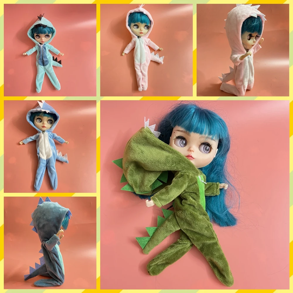 

New cute dinosaur jumpsuit blyth clothes suitable for 30cm doll Barbies ob24 1/6 bjd doll accessories