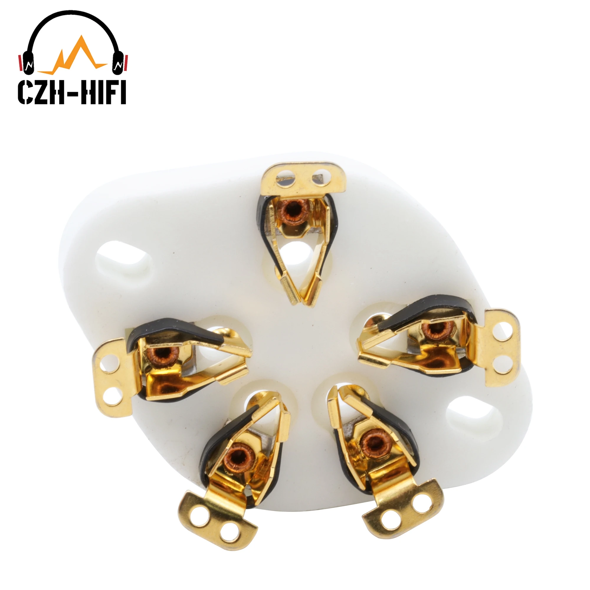 1pc 5pin Ceramic Tube Socket Valve BASE for 807 24 27 37 46 47 56 76 FD422 WE272A WE311A Vintage Audio Amplifier DIY HiFi