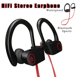 IPX7 Waterproof Wireless Headset Sports Bass Bluetooth Earphone With Mic U8 tws true wireless earphones wireless bluetooth