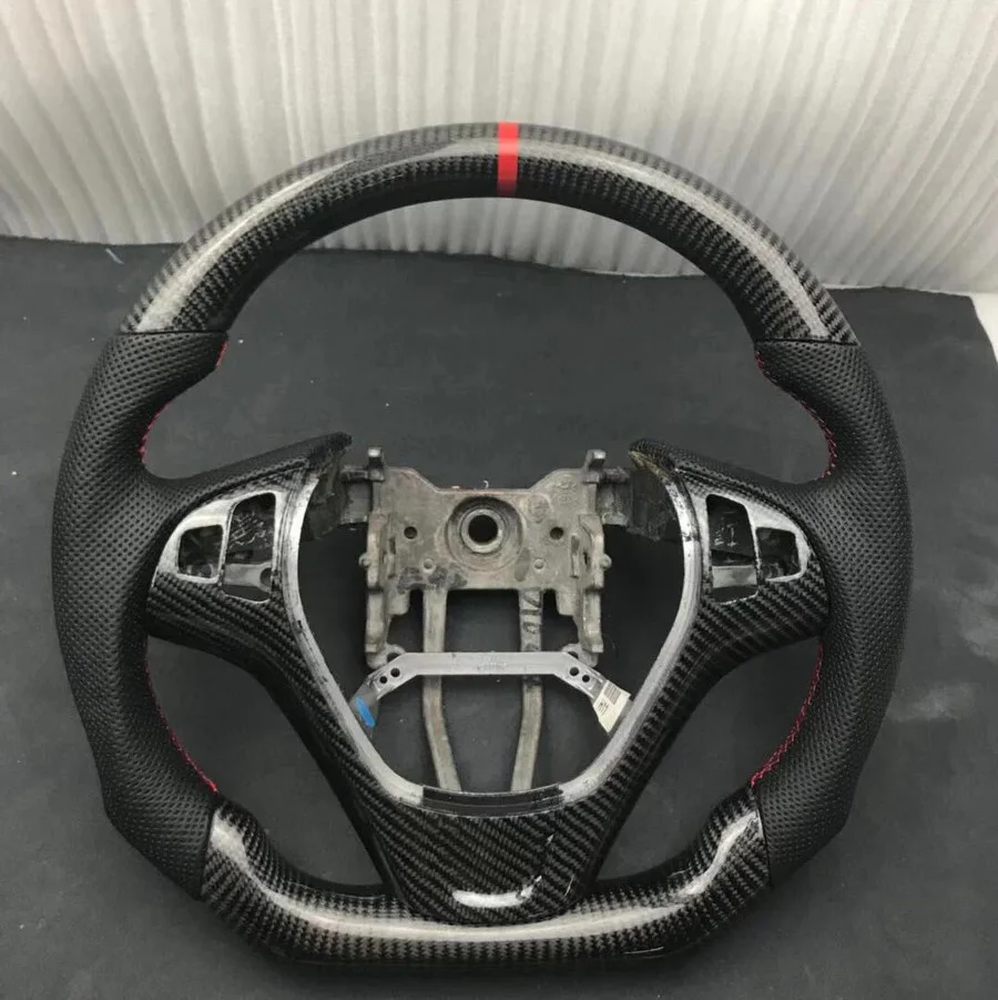 

Customized Leather Carbon Fiber Racing Steering Wheel For Hyundai Rohens Coupe Genesis 2009 2010 2011