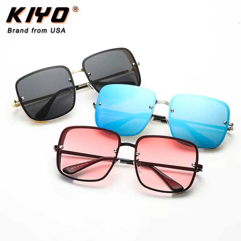 KIYO Brand 2020 New Women Square Sunglasses Metal Classic Sun Glasses High Quality UV400 Driving Eyewear 2839