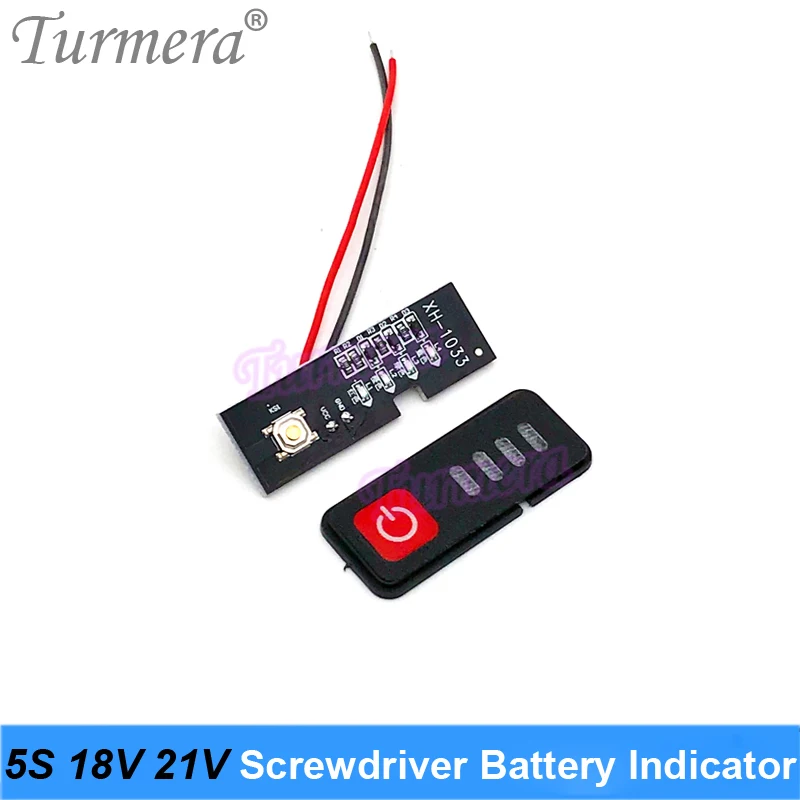 

Turmera 5S 18V 21V Electric Drill Screwdriver Battery Capacity Indicator LED Display for 5S1P 5S2P 18650 Lithium Batteries Use A