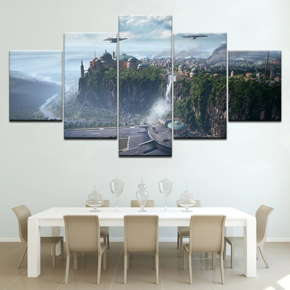 No Framed Canvas 5 Panel Game Scene Wall Art Posters Pictures Paintings Home Decor Accessories Living Room Decoration