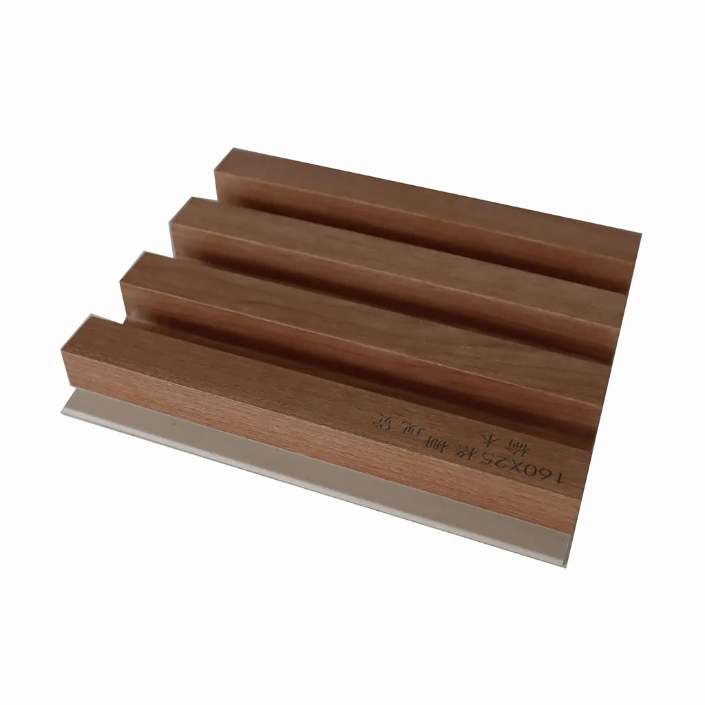 

10 Pcs 2300MMX160MMX22MM Flut Wall Panels WPC Wood Color Interior Decoration Facade Building Bamboo Fiber Material Board