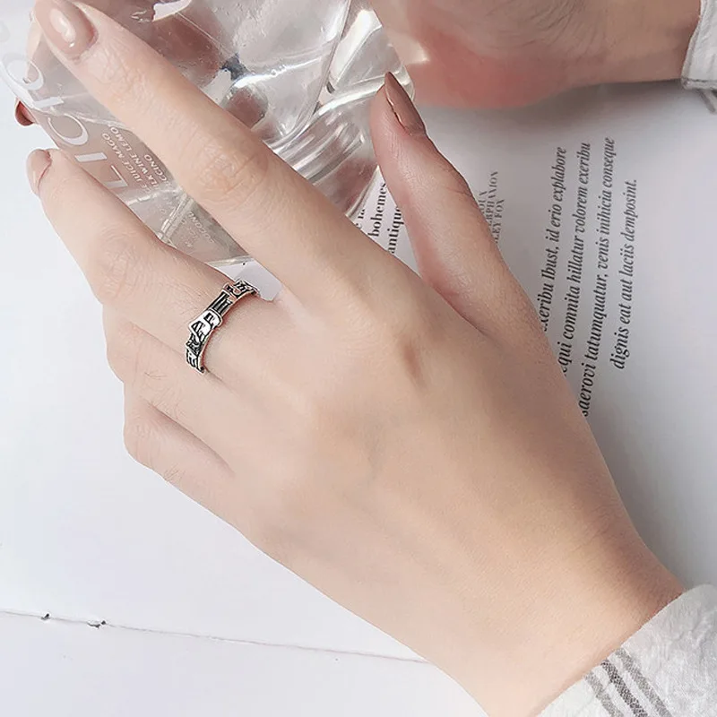 New Alloy Retro Five-line Sheet Music Simple Note Opening Adjustable Ring Female Women Lovers Wedding Jewelry Engagement Gifts