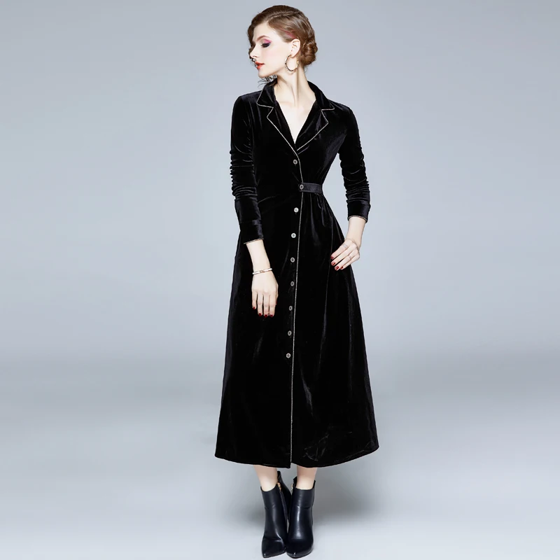 

ZUOMAN Women Autumn Winter Elegant Velvet Blazer Dress Festa Female Office Cocktail Party Robe High Quality Designer Vestidos