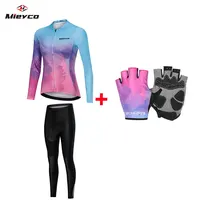 Ropa de ciclismo del equipo profesional para mujer, conjunto de Jersey de manga larga para bicicleta de montaña, ropa deportiva de secado rápido, traje de ciclismo de carretera para mujer, 2023