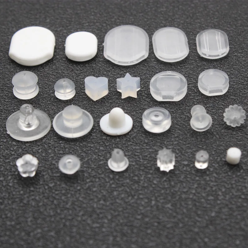 20-200Pcs Silicone Earrings Backs Stoppers Anti-Pain Ear Clips Pad for DIY Earrings Studs Ear Plugs Jewelry Making Accessories