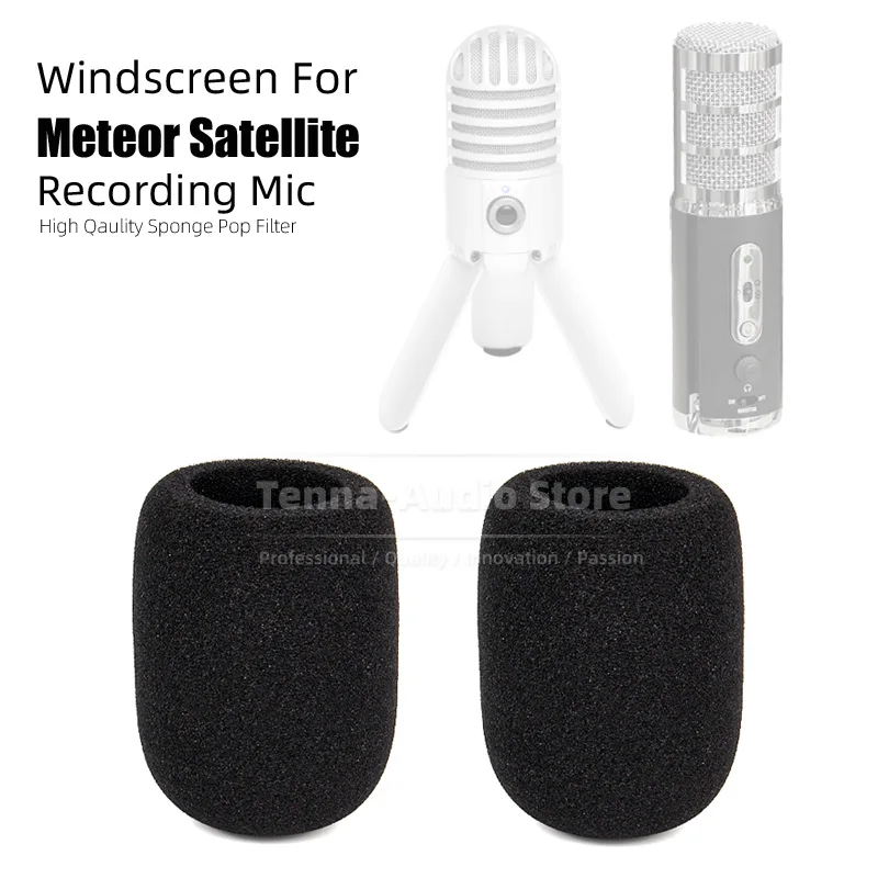 2PCS Windscreen Microphone Sponge Anti Noise Pop Filter Recording Mic Cover Foam For SAMSON Satellite Meteor USB Mike Windshield