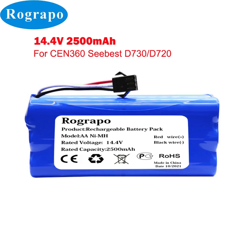 New 14.4V 2500mAh Ni-MH Battery Pack For Ecovacs Mirror CEN360 Seebest D730 D720 Robot Vacuum Cleaner