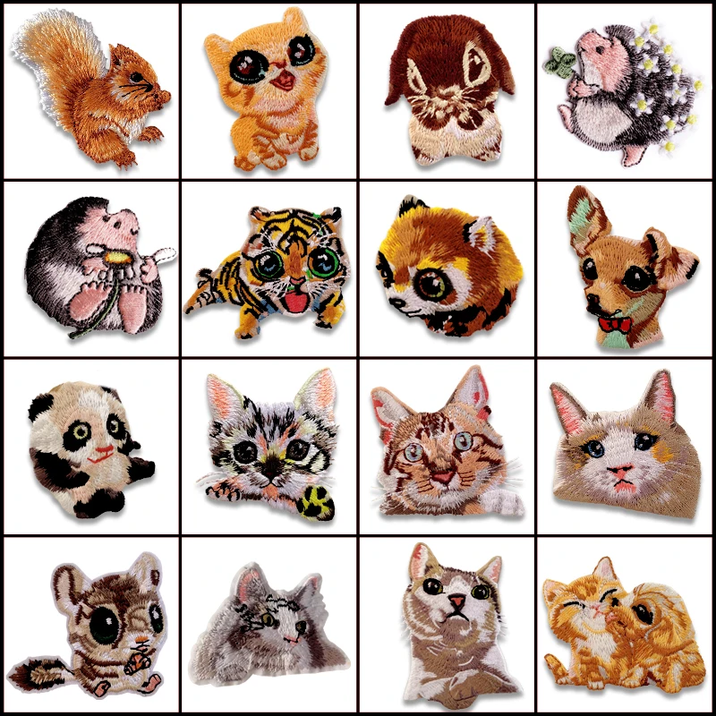 

Embroidery Patches Badges, Cartoon Animal, Sewing Supplies, Clothing Accessories, Iron on Patches, Cat Patch, Wholesale