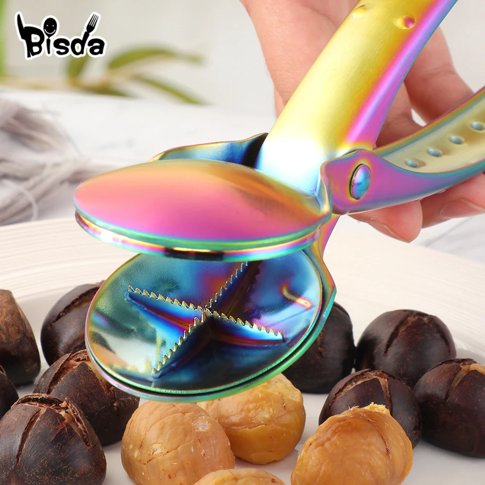 1/2Pcs Stainless Steel Chestnut Clip Rainbow Walnut Pliers Kitchen Utensils Sheller Opener Kit Tools Nut Cutter Gadgets