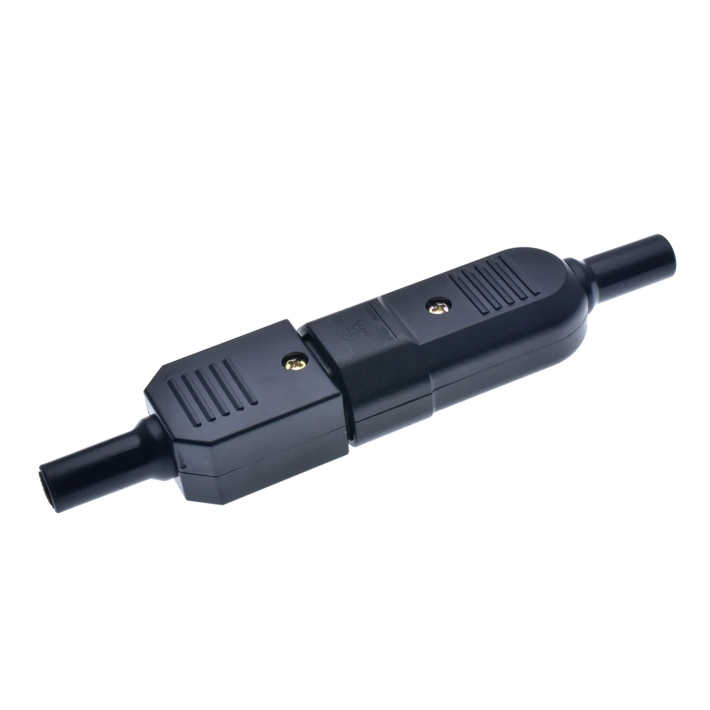 IEC Socket Straight Cable Plug Connector C13 C14 16A 250V Black Female&male Plug Rewirable Power 3 Pin Connector