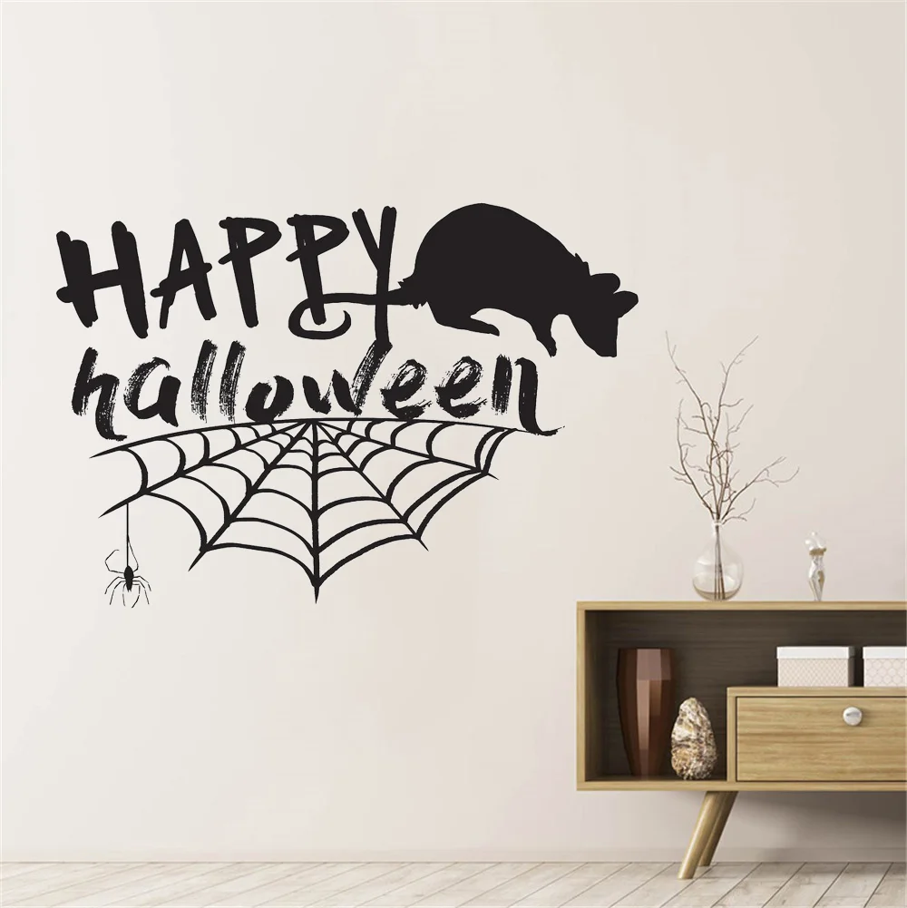 

Happy Halloween Wall Stickers Store Office Home Decoration Diy Vinyl Mural Art Kids Room Decals