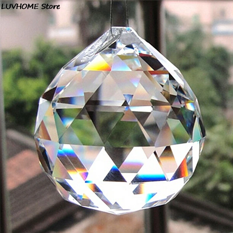 1pc pryzmat żyrandol kryształowe części do zawieszenia żarówka Suncatcher jasnego Faceted szkło kryształowe piłka 20mm