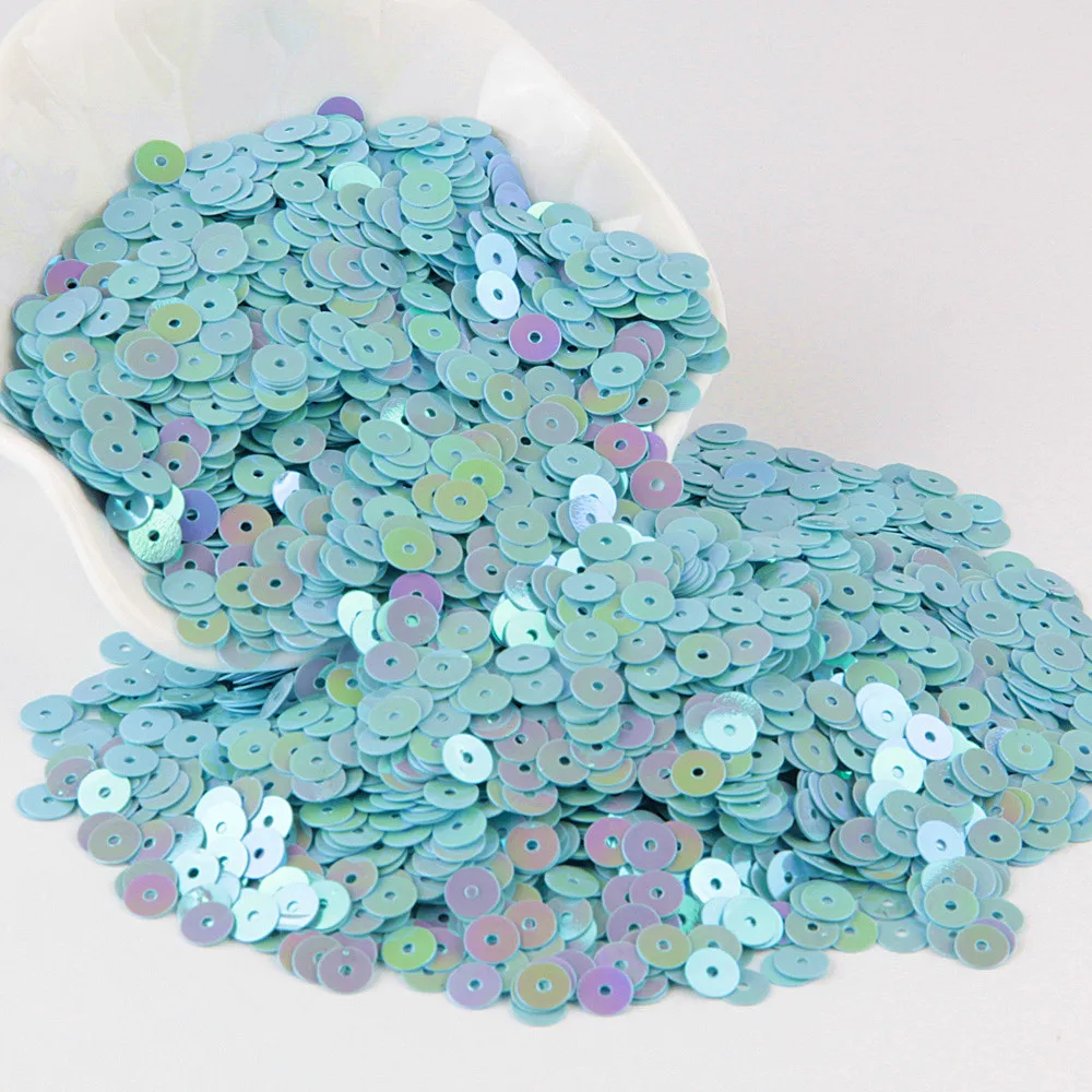 AB Blue Sequin 3mm-30mm DIY Handmade PVC Flower Flat Round Cup Loose Sequins Paillettes Sewing Wedding Decorat Lentejuelas