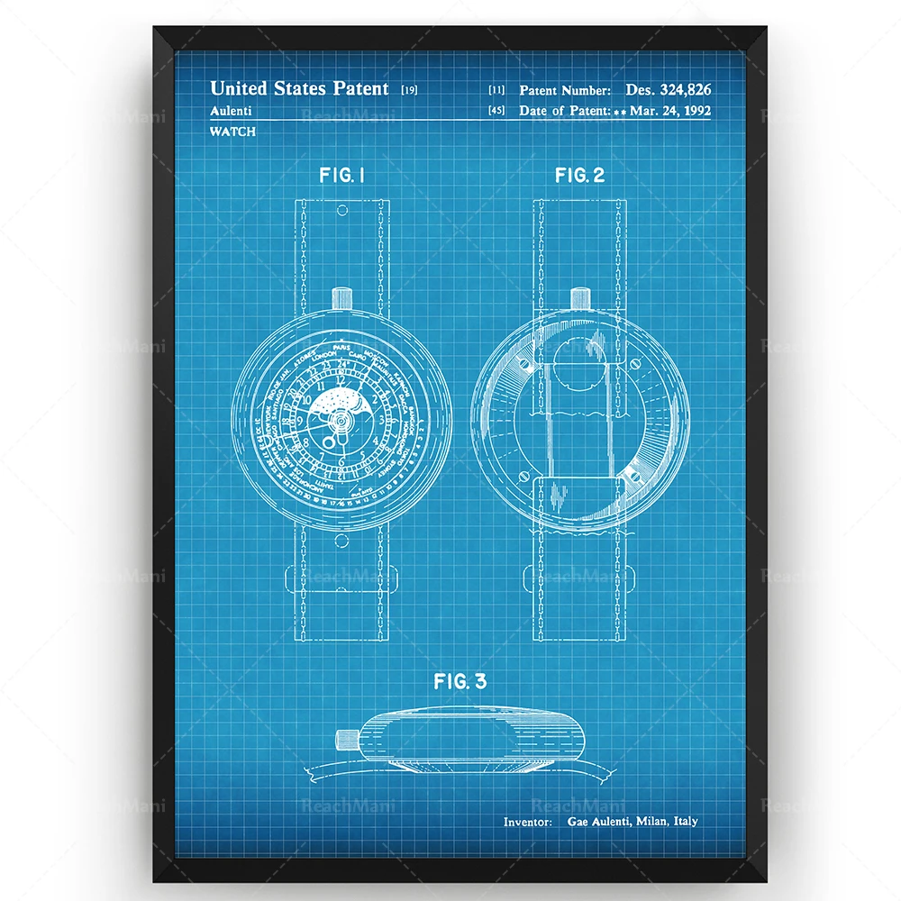 watch patent printed in 1992, stylist fashion designer wall art bedroom poster blueprint gift