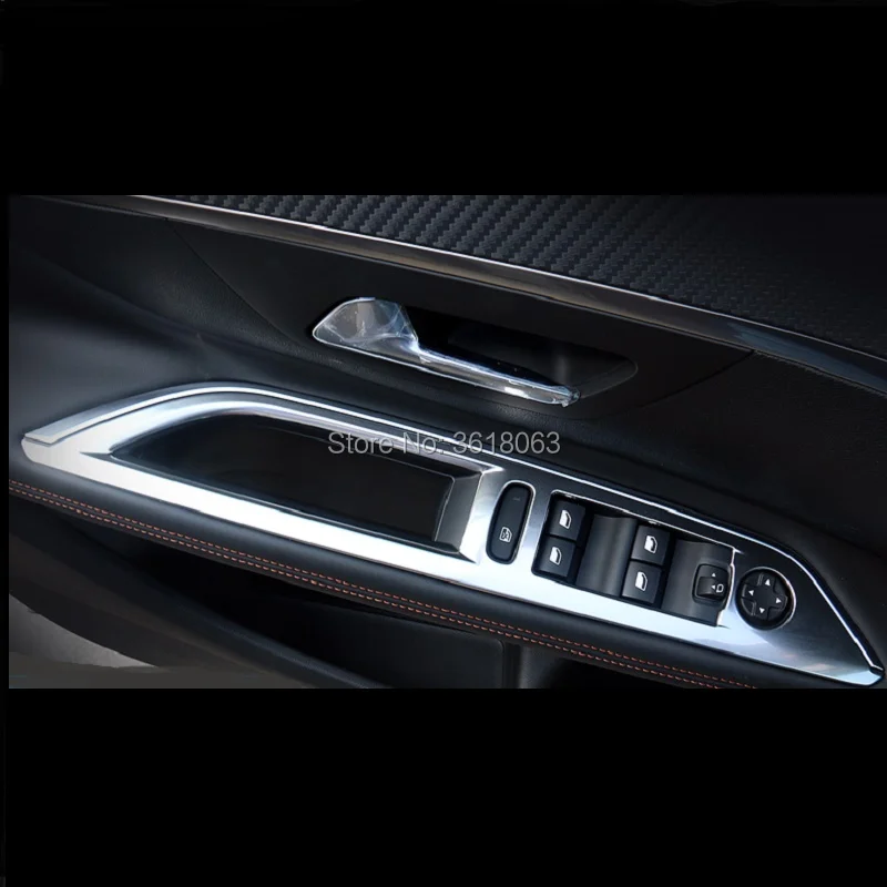 

Для Peugeot 5008 GT 2017 2018 2019 переключатель стеклоподъемника автомобиля из нержавеющей стали панель управления рамка Крышка отделка Аксессуары для стайлинга