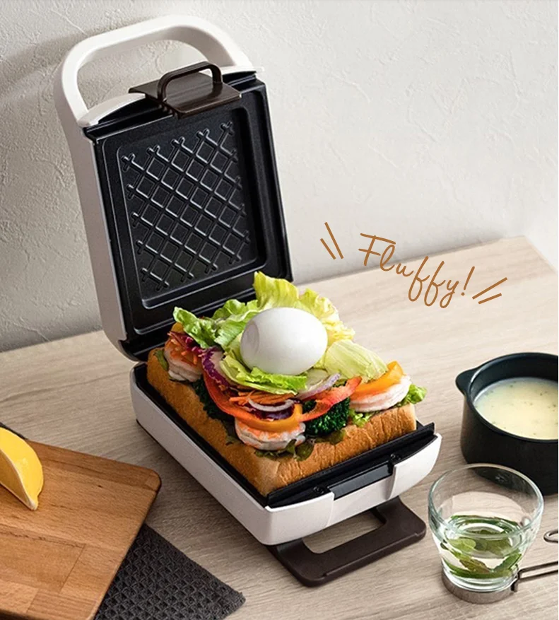 220V Mini Electric Sandwich Maker Non-stick Home Appliance Bread Baking Machine Breakfast Baker Multicooker